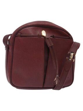 Authentic CARTIER Shoulder Bag Leather Bordeaux Gold